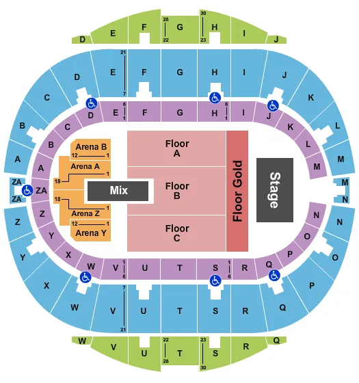 seating chart for Hampton Coliseum - Endstage Gold - eventticketscenter.com