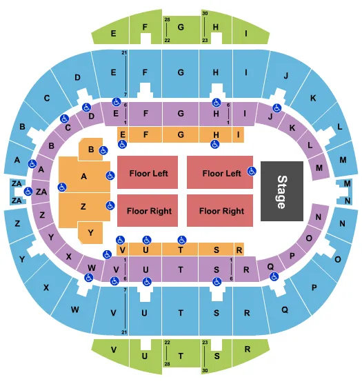 seating chart for Hampton Coliseum - Jazz Festival - eventticketscenter.com