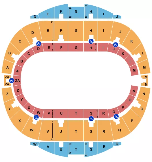 seating chart for Hampton Coliseum - Open Floor - eventticketscenter.com