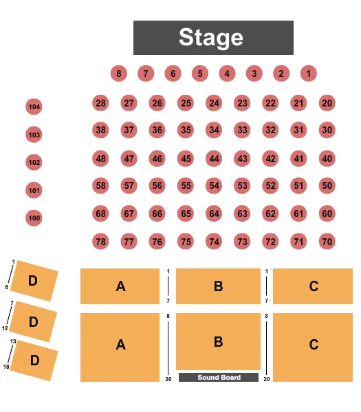 seating chart for Hampton Roads Convention Center - Endstage Tables 2 - eventticketscenter.com