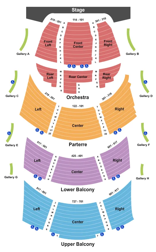 seating chart for Hancher Auditorium - End Stage - eventticketscenter.com