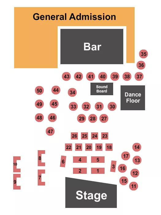 seating chart for Hard Rock Cafe Las Vegas - Ikons of Rock - eventticketscenter.com