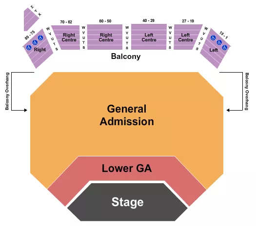 seating chart for Great Canadian Casino Vancouver - Endstage w/ GA & Lower GA - eventticketscenter.com