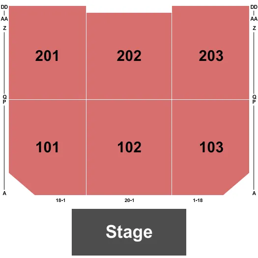 seating chart for Hard Rock Cincinnati - Ballroom - End Stage - eventticketscenter.com