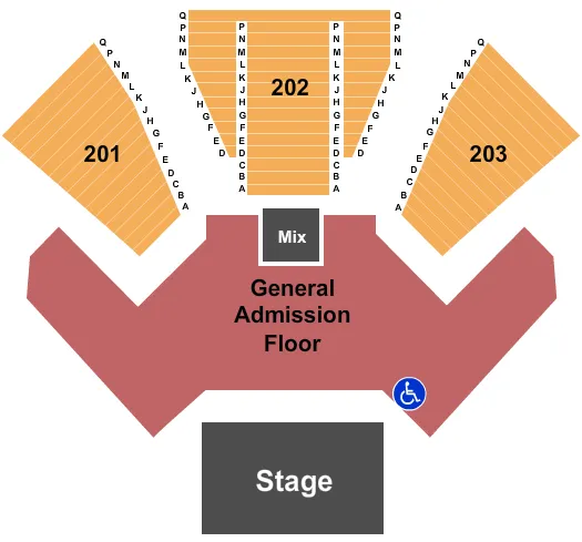seating chart for Seminole Hard Rock Tampa Event Center - Endstage GA Floor - eventticketscenter.com