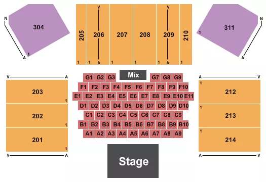 seating chart for Hard Rock Live At Etess Arena - Endstage Tables - eventticketscenter.com