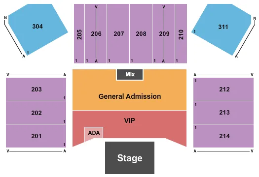 seating chart for Hard Rock Live At Etess Arena - Zac Brown Band - eventticketscenter.com