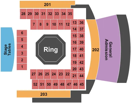 seating chart for Hard Rock Live - Mississippi - MMA - eventticketscenter.com