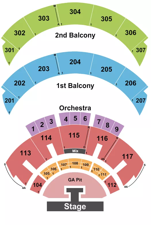 seating chart for Hard Rock Live At The Seminole Hard Rock Hotel & Casino - Hollywood - Endstage Pit w/ Catwalk - eventticketscenter.com