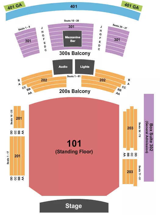 seating chart for Hard Rock Live - Mississippi - Endstage GA/Reserved - eventticketscenter.com