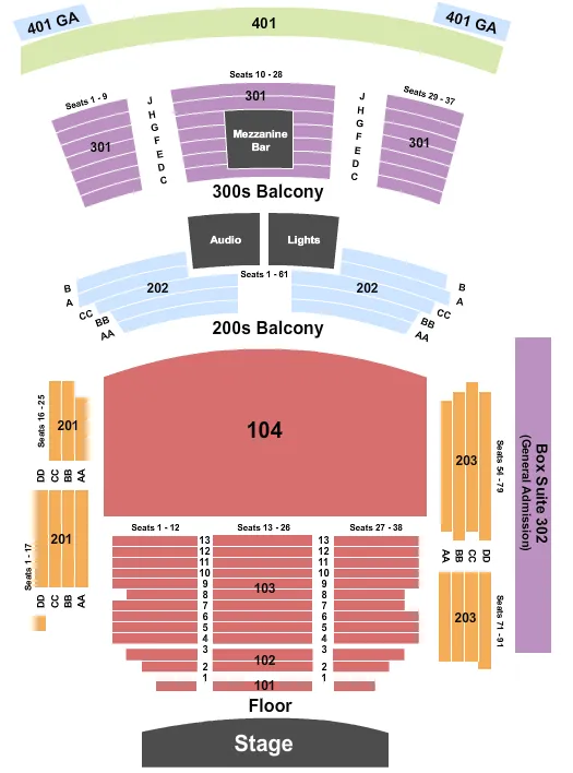 seating chart for Hard Rock Live - Mississippi - Endstage 4 - eventticketscenter.com