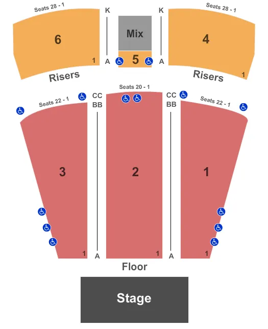 seating chart for MGM Northfield Park - Center Stage - End Stage - eventticketscenter.com