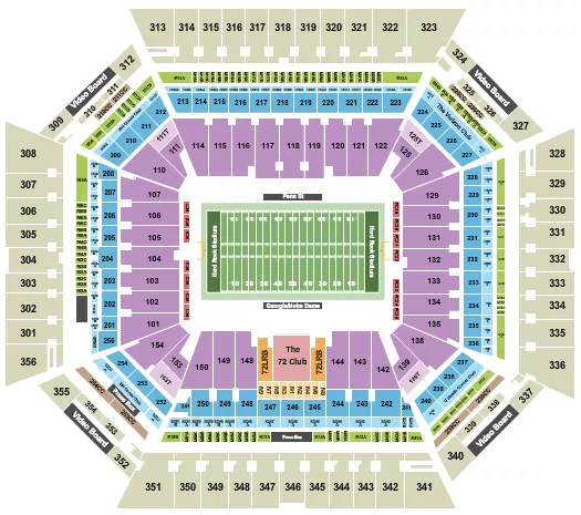 seating chart for Hard Rock Stadium - Football - Orange Bowl Rows - eventticketscenter.com