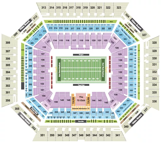 seating chart for Hard Rock Stadium - Football - Orange Bowl Rows - eventticketscenter.com