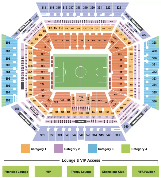 seating chart for Hard Rock Stadium - Soccer WC Category - eventticketscenter.com