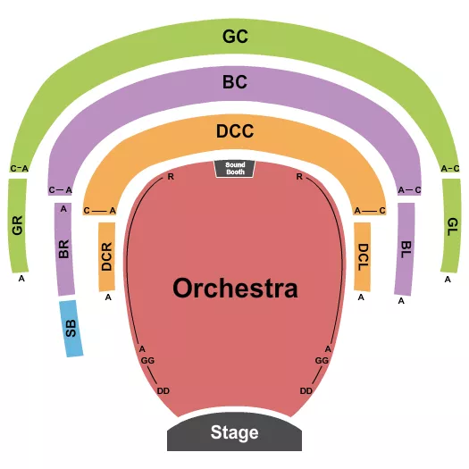 seating chart for Harold J. Miossi Cultural and Performing Arts Center at Cuesta College - Endstage - eventticketscenter.com