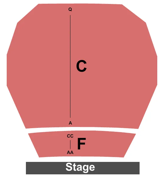 seating chart for Harold Shenkman Hall  - End Stage - eventticketscenter.com