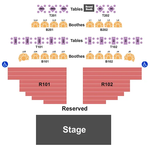 seating chart for Harrahs Laughlin Fiesta Showroom - Showroom 1 - eventticketscenter.com