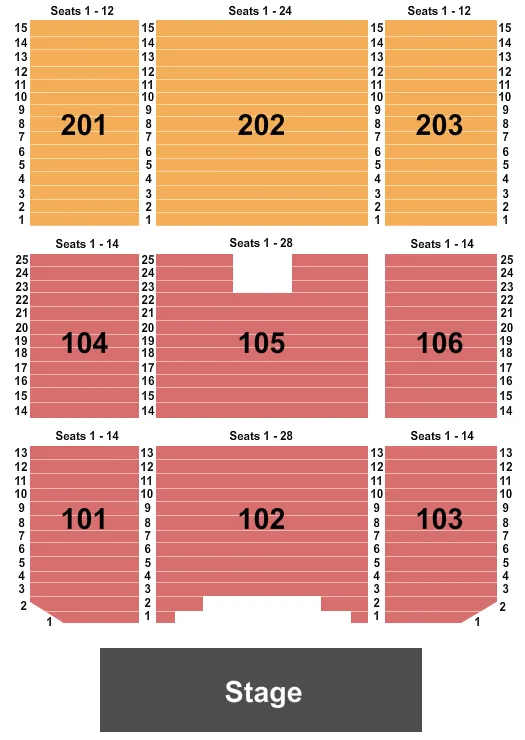 seating chart for Harrah's Phoenix Ak-Chin - End Stage - eventticketscenter.com