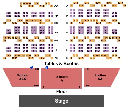 seating chart for Harrah's Showroom At Harrah's Las Vegas - End Stage - eventticketscenter.com