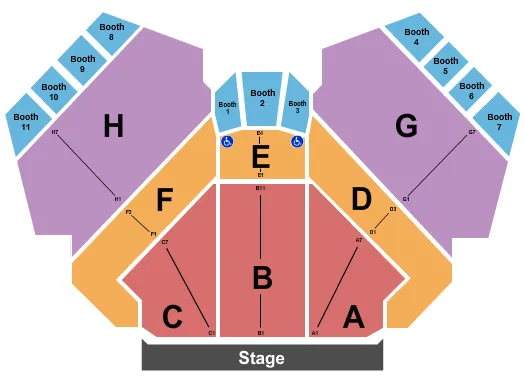 seating chart for Harrahs South Shore Showroom - End Stage - eventticketscenter.com