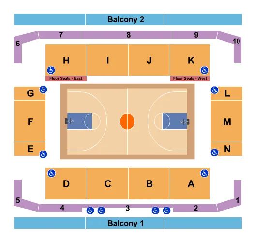 seating chart for Hart Recreation Center - Basketball - eventticketscenter.com