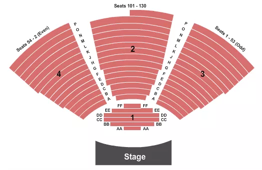 seating chart for Hart Theatre At The Egg - Endstage Numbers - eventticketscenter.com