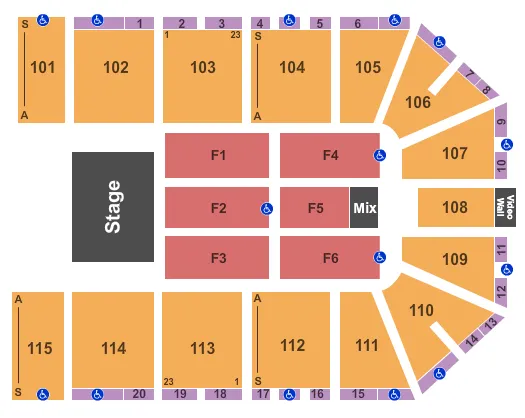 seating chart for Heartland Credit Union Arena - Concert Reserved - eventticketscenter.com