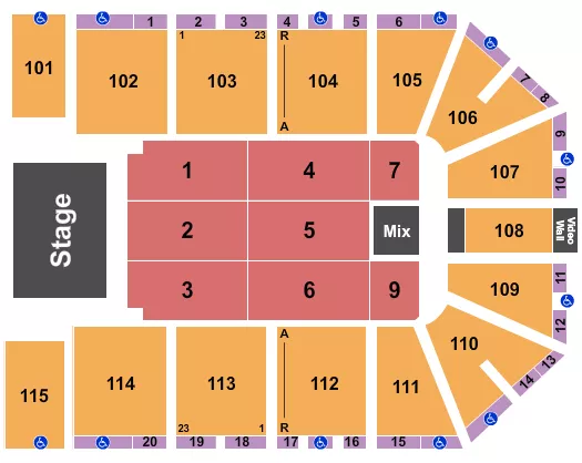 seating chart for Hartman Arena - Endstage 4 - eventticketscenter.com