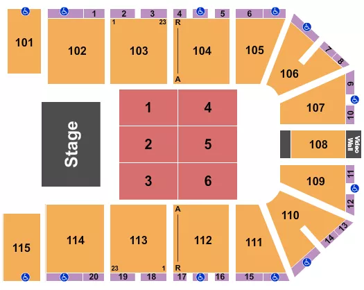 seating chart for Hartman Arena - Endstage 5 - eventticketscenter.com