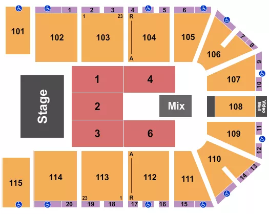 seating chart for Hartman Arena - Endstage 6 - eventticketscenter.com