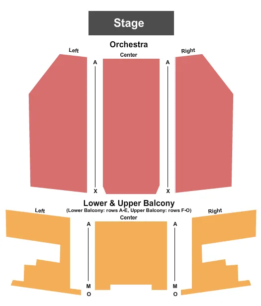 seating chart for Hattiesburg Saenger Theater - End Stage - eventticketscenter.com