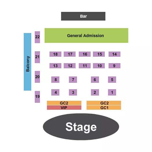 seating chart for Headliners Music Hall - KY - Gold Circle/Tables/GA - eventticketscenter.com