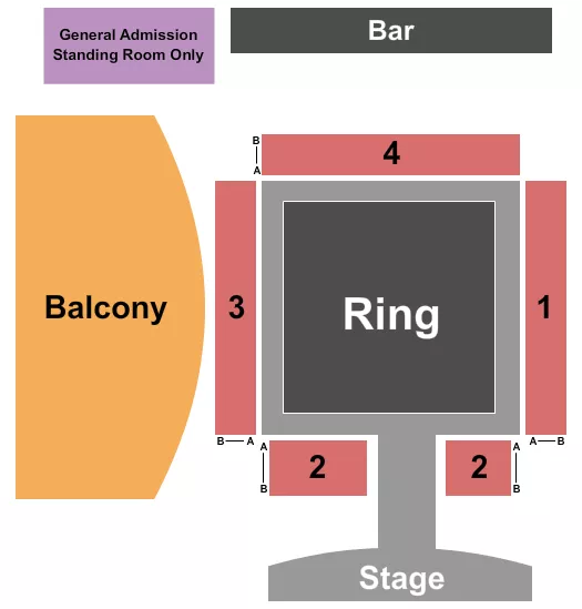 seating chart for Headliners Music Hall - KY - Wrestling - eventticketscenter.com