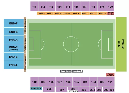 seating chart for Heart Health Park - Soccer - eventticketscenter.com