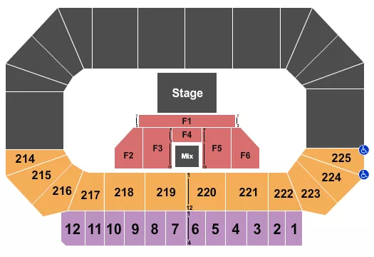 seating chart for Heartland Events Center - Endstage 4 - eventticketscenter.com