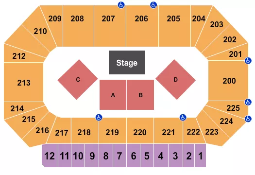 seating chart for Heartland Events Center - Endstage Half - eventticketscenter.com