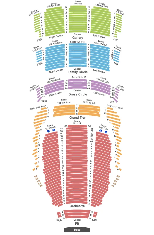 seating chart for Heinz Hall - End Stage - eventticketscenter.com