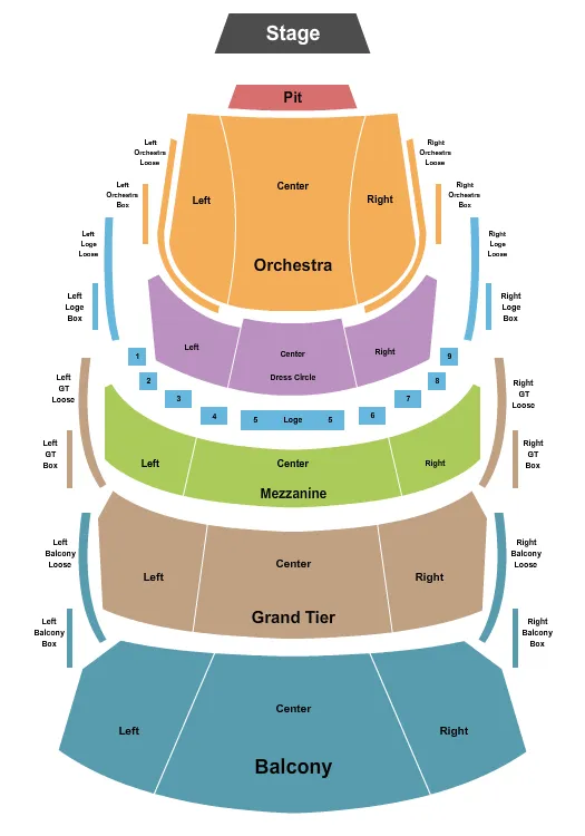 seating chart for Helen DeVitt Jones Theater At The Buddy Holly Hall - End Stage - eventticketscenter.com