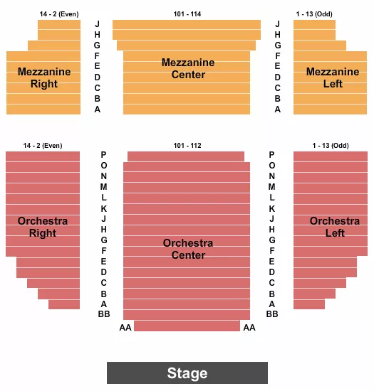 seating chart for Helen Hayes Theatre - Endstage - eventticketscenter.com