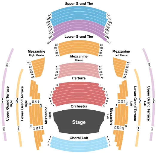seating chart for Helzberg Hall - Kauffman Center for the Performing Arts - End Stage - eventticketscenter.com