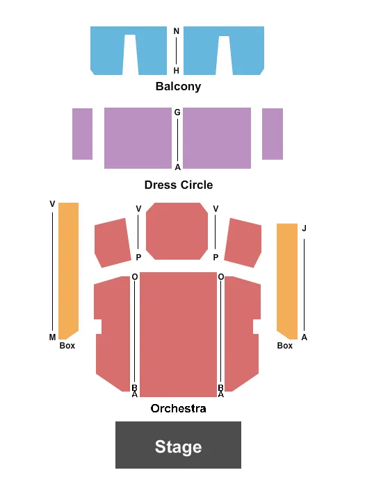 seating chart for Herbst Theatre - End Stage - eventticketscenter.com