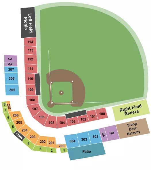 seating chart for Heritage Financial Park - Baseball - eventticketscenter.com