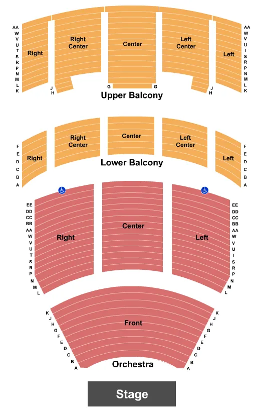seating chart for Heritage Theatre At Dow Event Center - End Stage - eventticketscenter.com