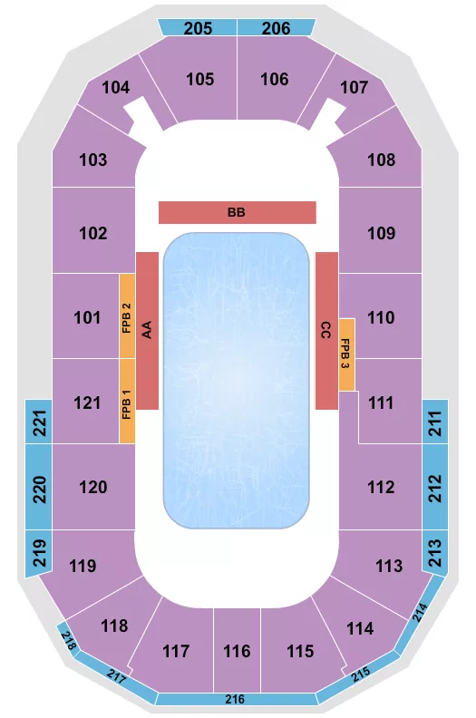 seating chart for Hero Arena At Mountain America Center - Disney On Ice - eventticketscenter.com