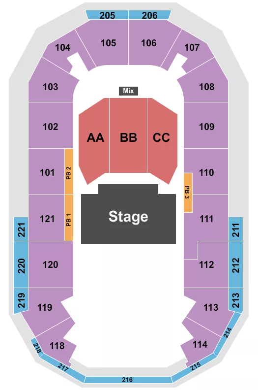 seating chart for Hero Arena At Mountain America Center - Halfhouse 2 - eventticketscenter.com