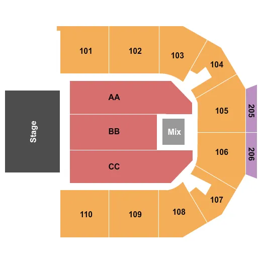 seating chart for Hero Arena At Mountain America Center - Halfhouse - eventticketscenter.com