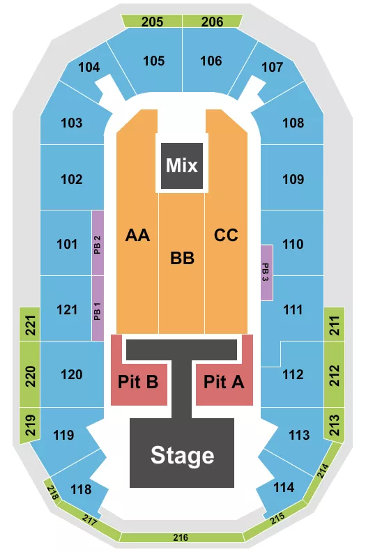 seating chart for Hero Arena At Mountain America Center - Luke Bryan - eventticketscenter.com