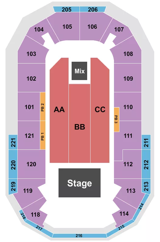 seating chart for Hero Arena At Mountain America Center - Wynonna Judd - eventticketscenter.com