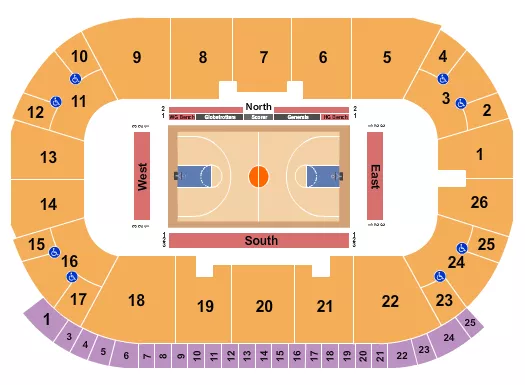 seating chart for Paramount Fine Foods Centre - Basketball - Globetrotters - eventticketscenter.com